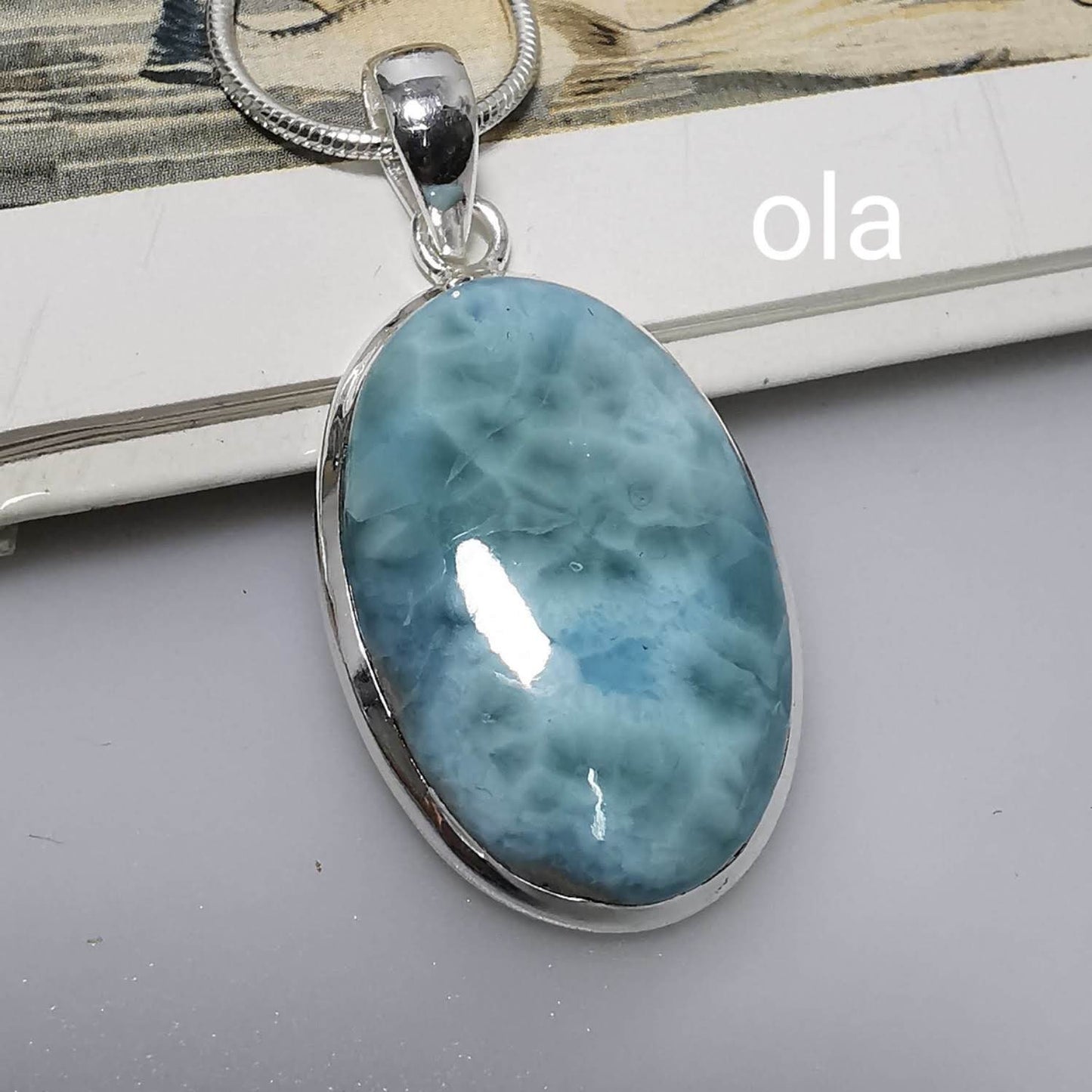 Silberanhänger mit Larimar // 1,5