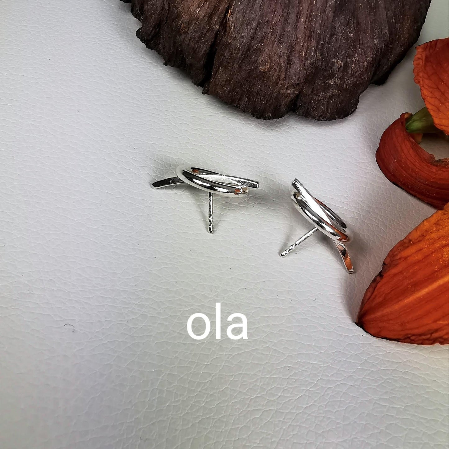 Handgefertigte Silberohrstecker