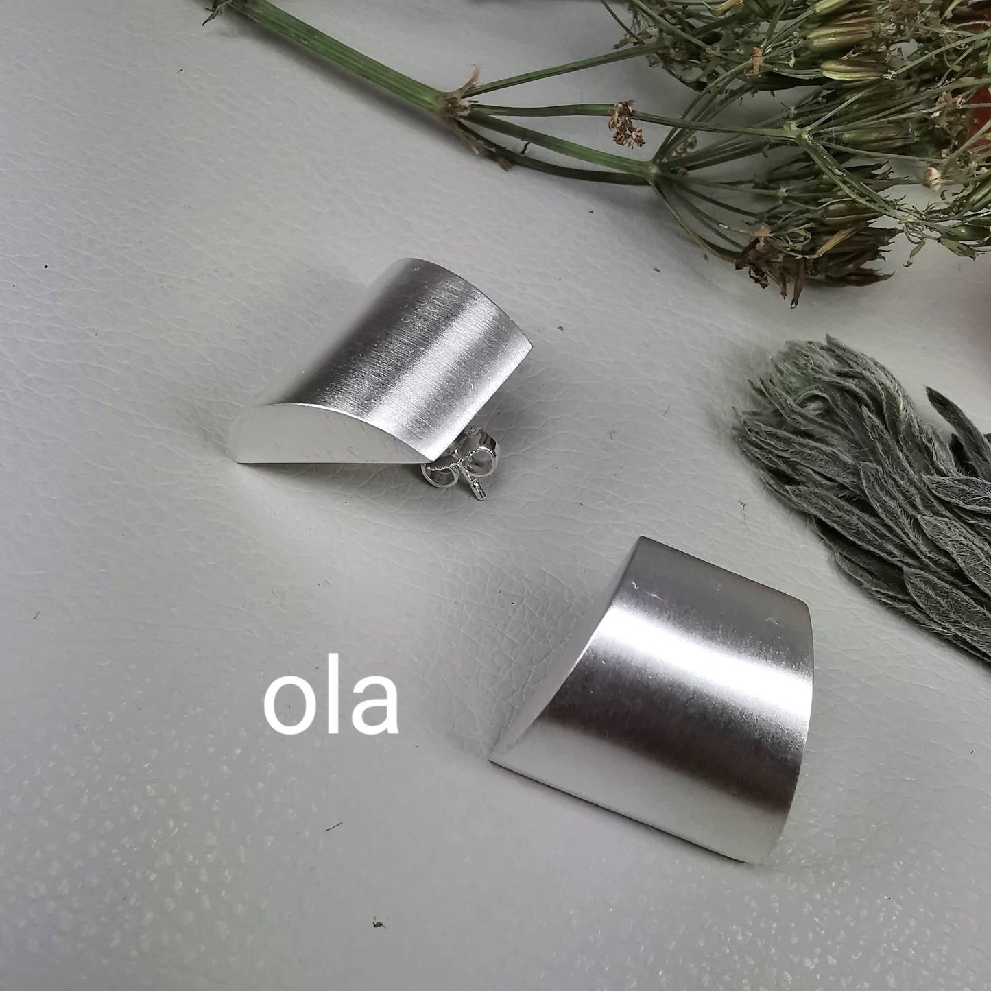 Solid handmade silver earrings
