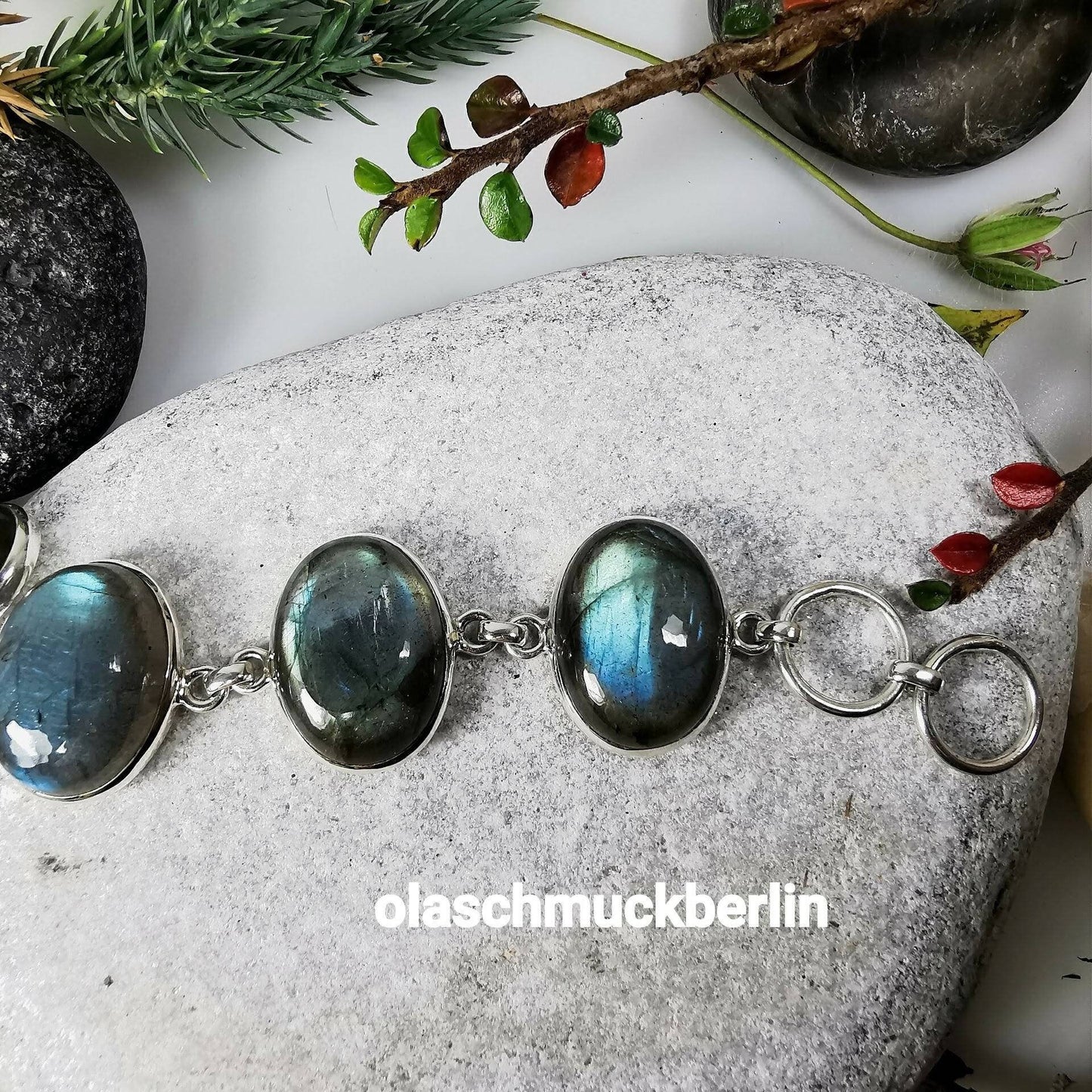 Silberarmband mit Labradorit