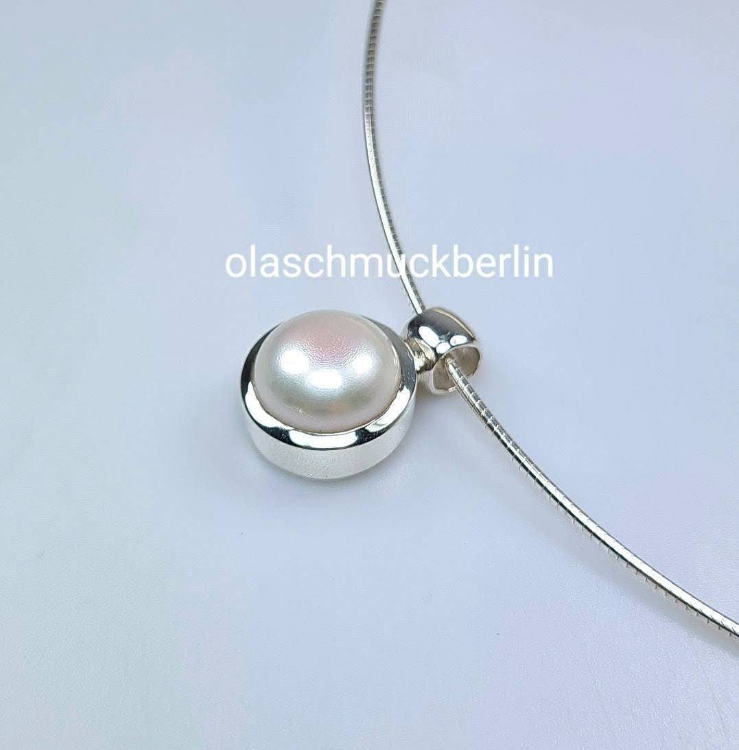 Silber Anhänger mit Süßwasserperle