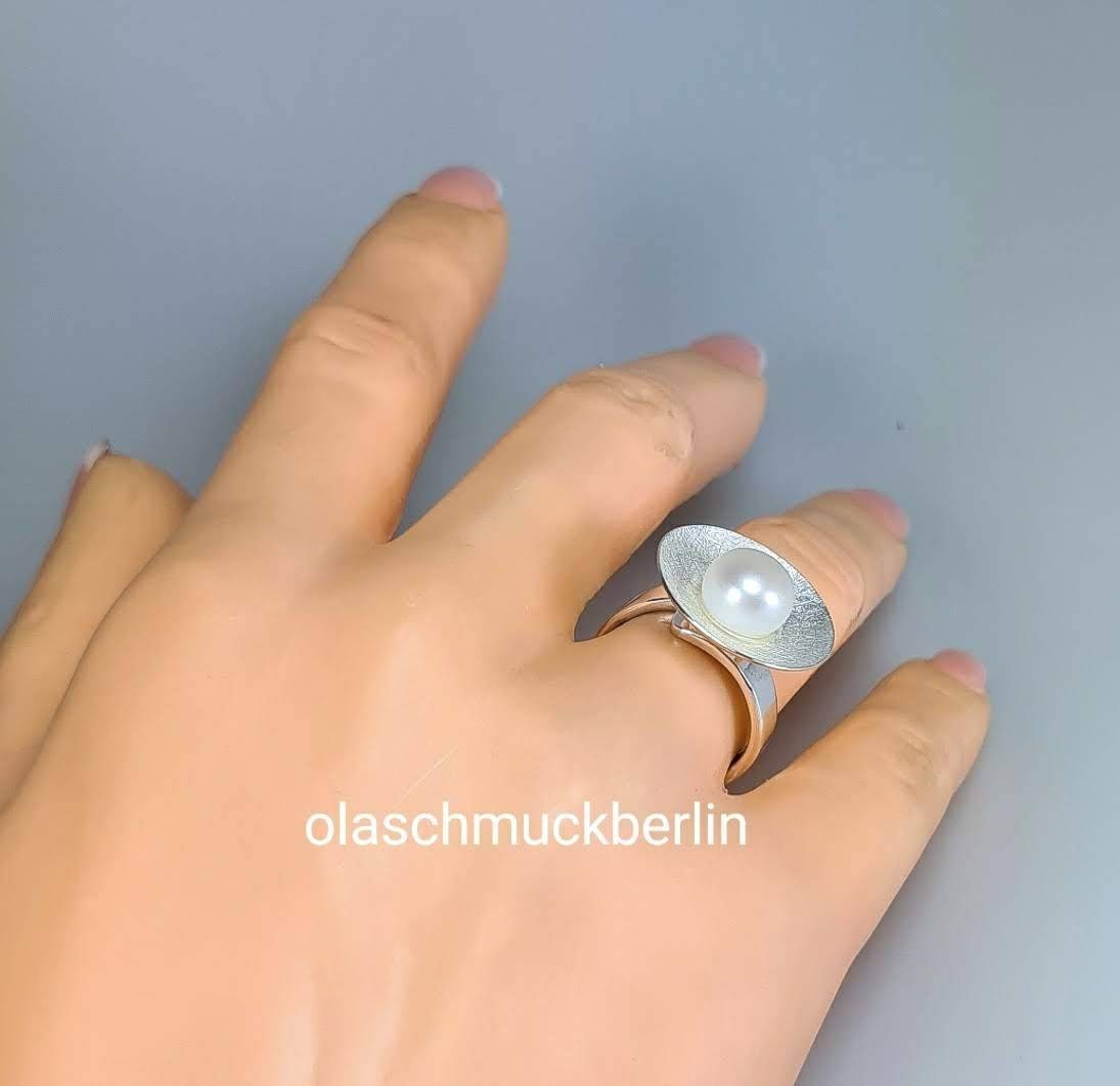 Silberring mit Süßwasserperle