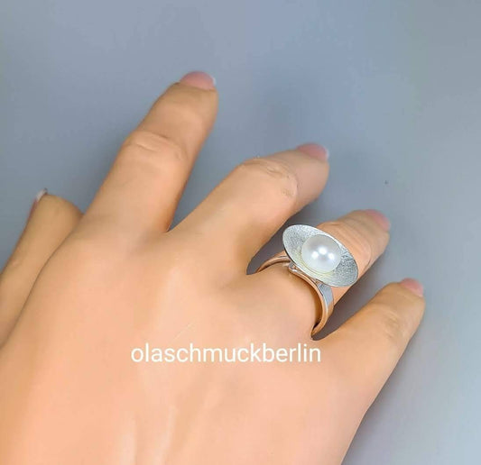 Silberring mit Süßwasserperle