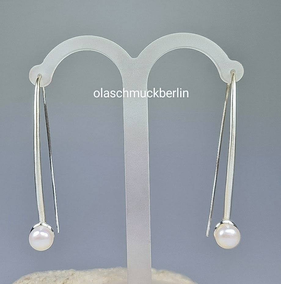 Silber Ohrringe mit Süßwasserperle