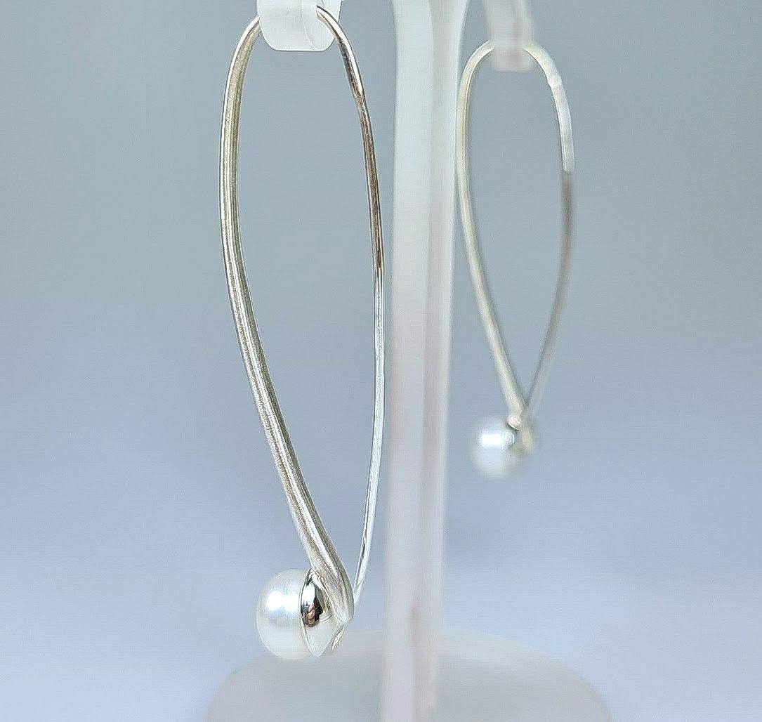 Silber Ohrringe mit Süßwasserperle