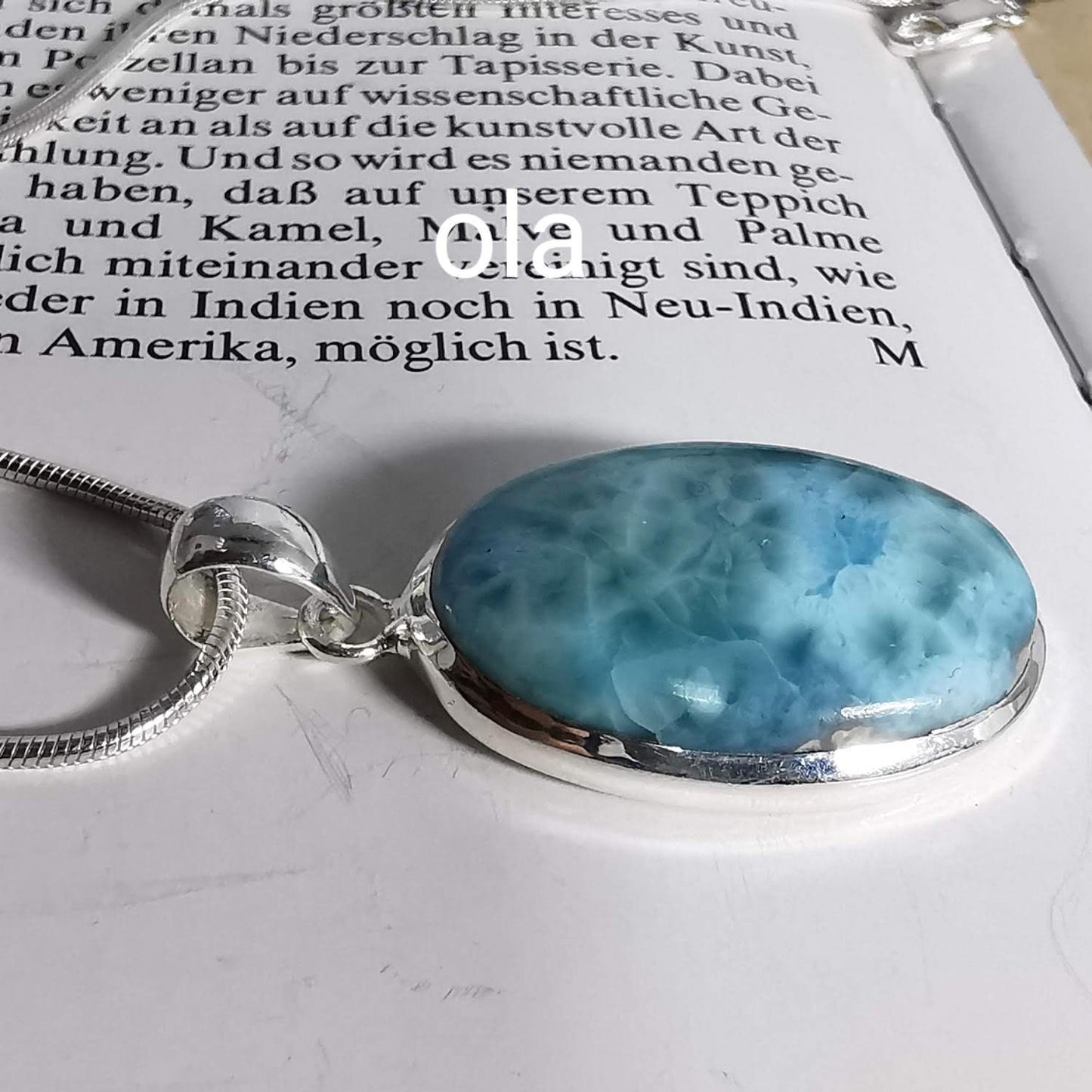 Silberanhänger mit Larimar // 1,5