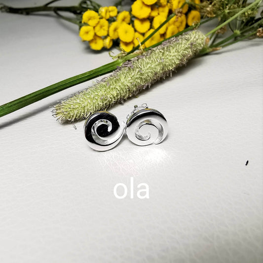 Silberohrstecker -Spirale-