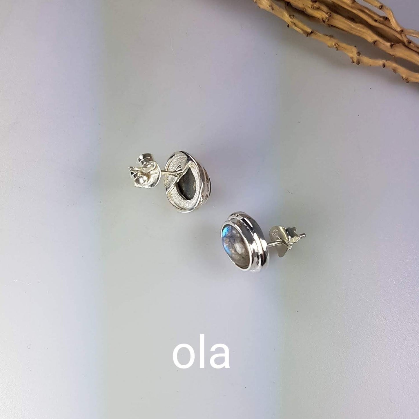 Silberohrstecker mit Labradorit