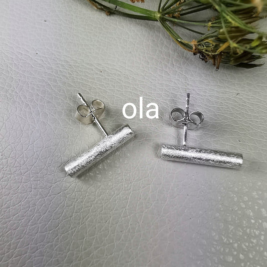Handgefertigte Silberohrstecker -Stab-