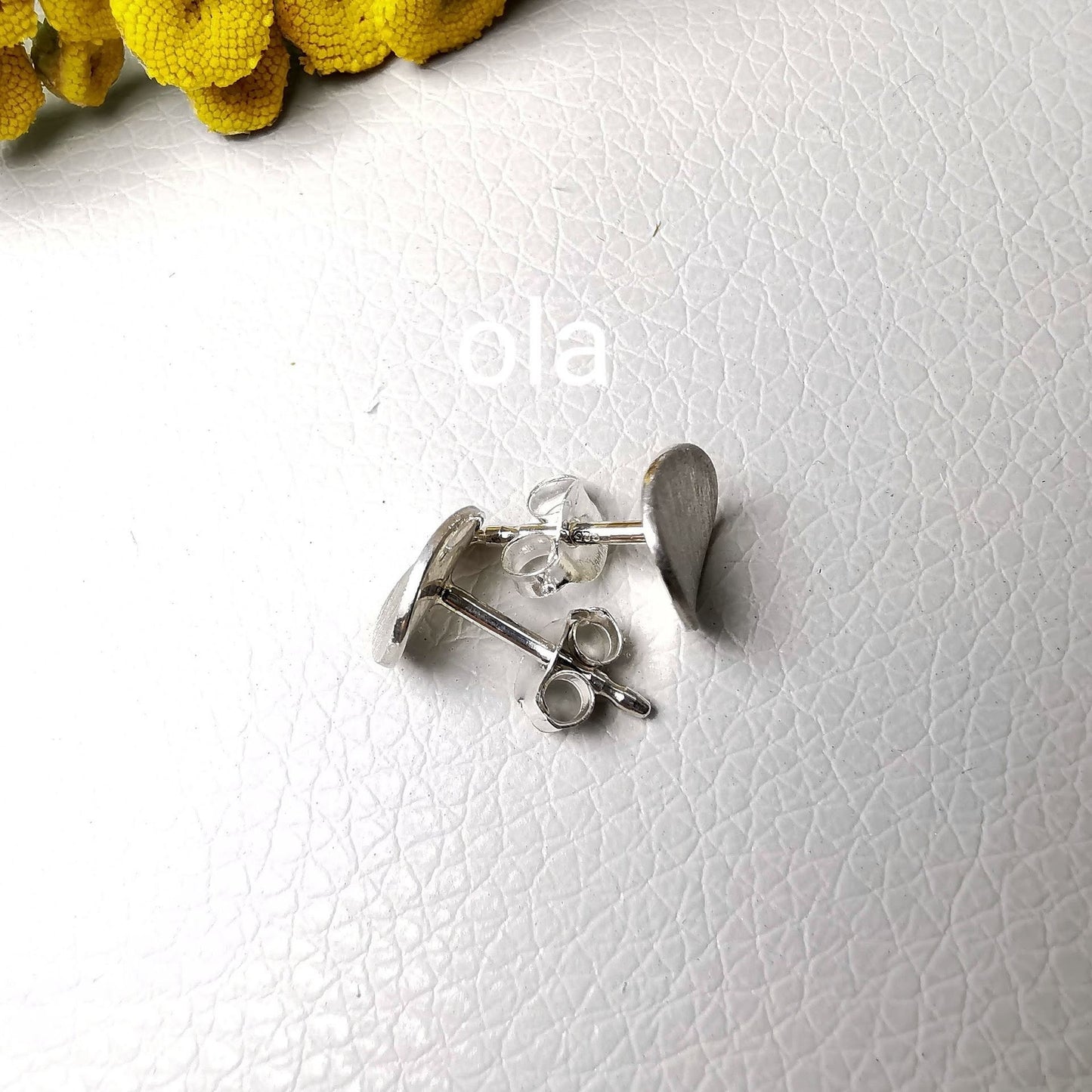 Handgefertigte Silberohrstecker -Scheibe-