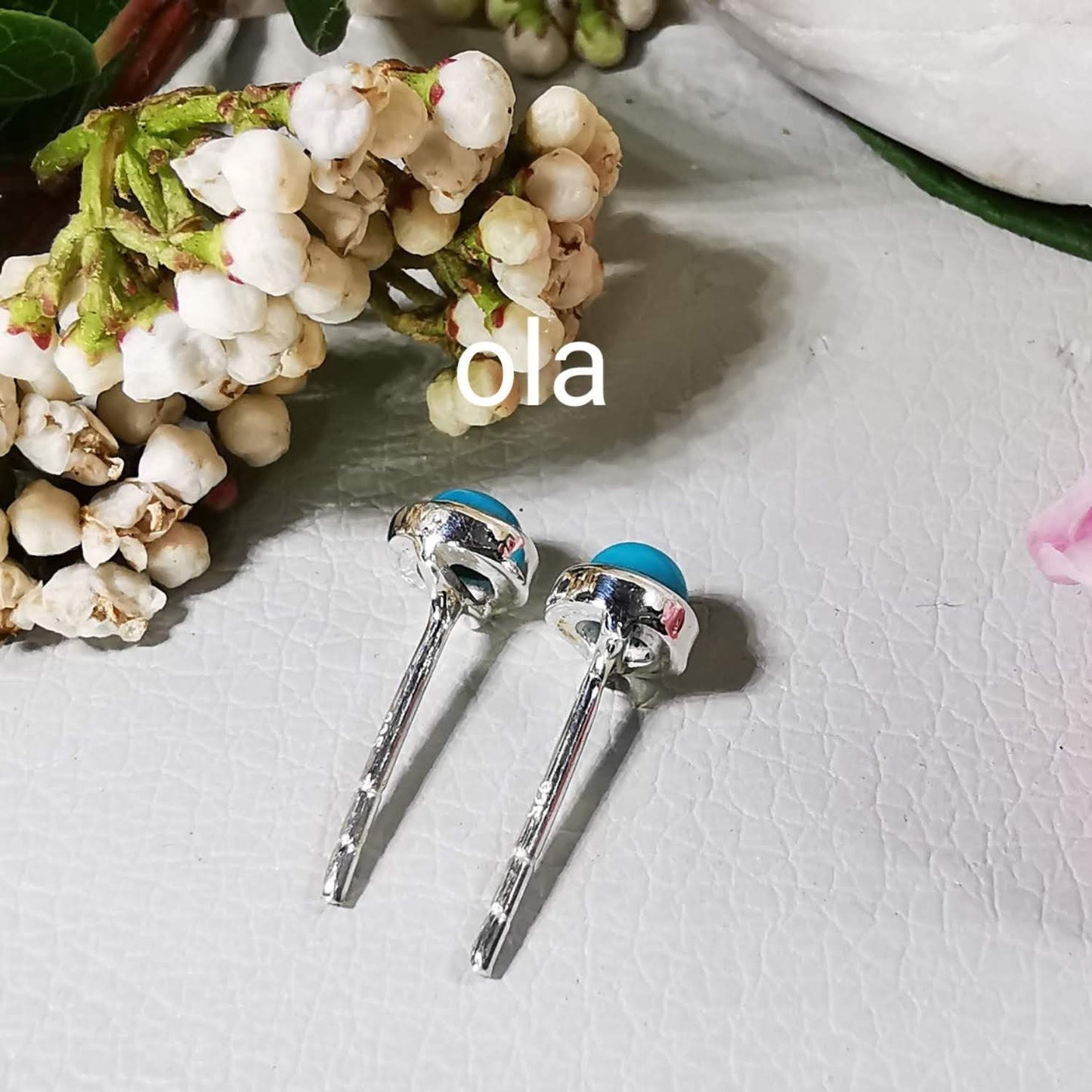 Silberohrstecker mit Türkis