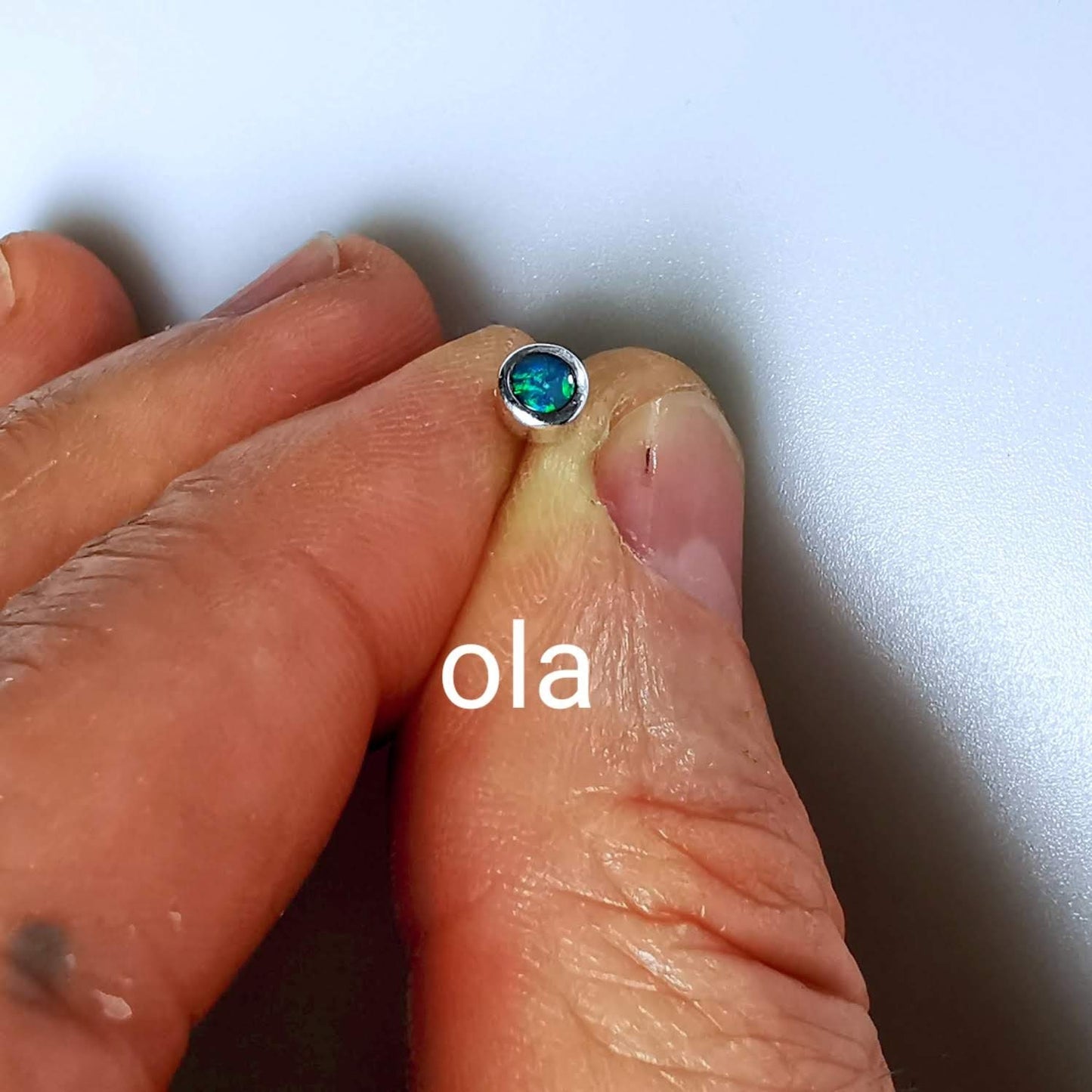 Silberohrstecker mit Opal
