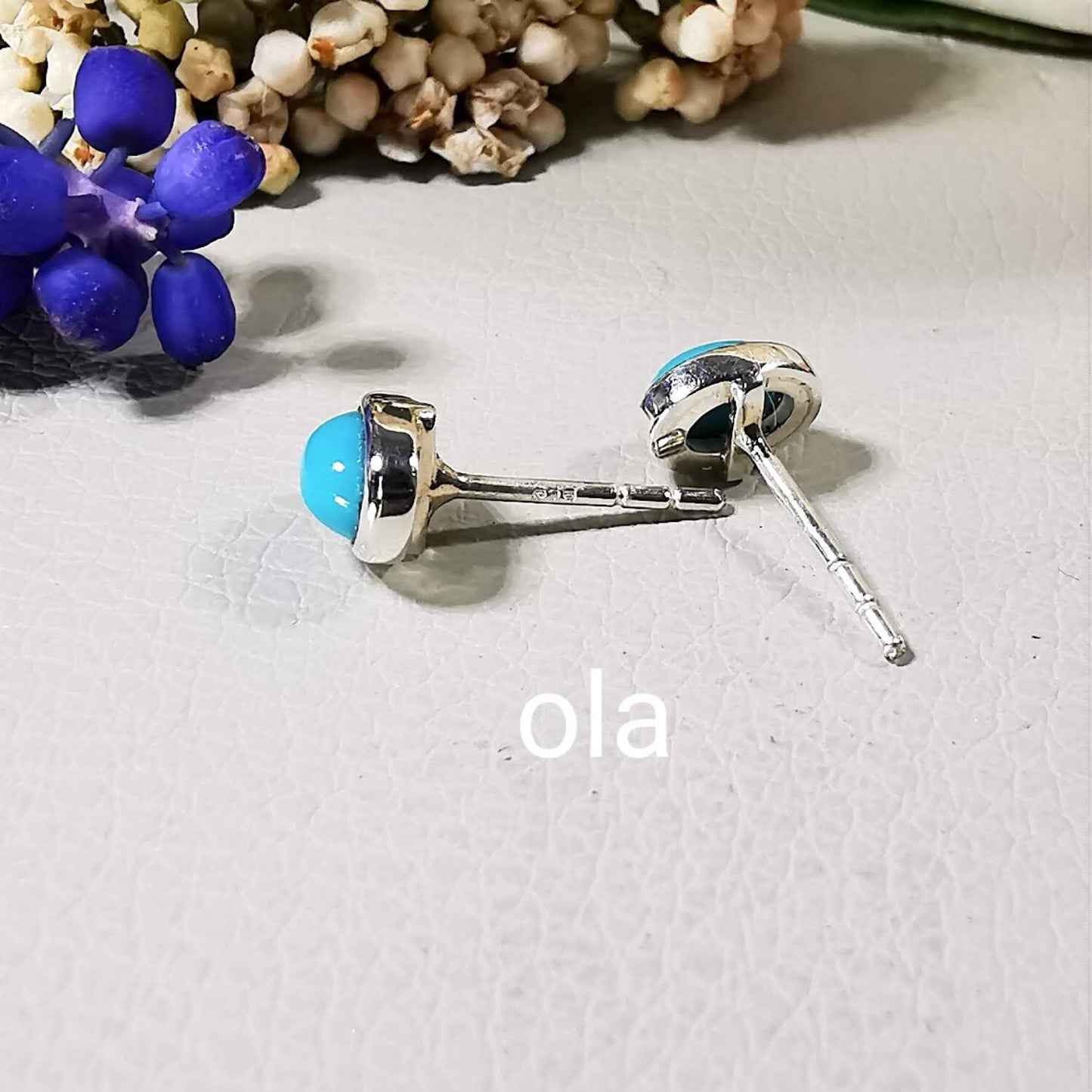Silberohrstecker mit Türkis