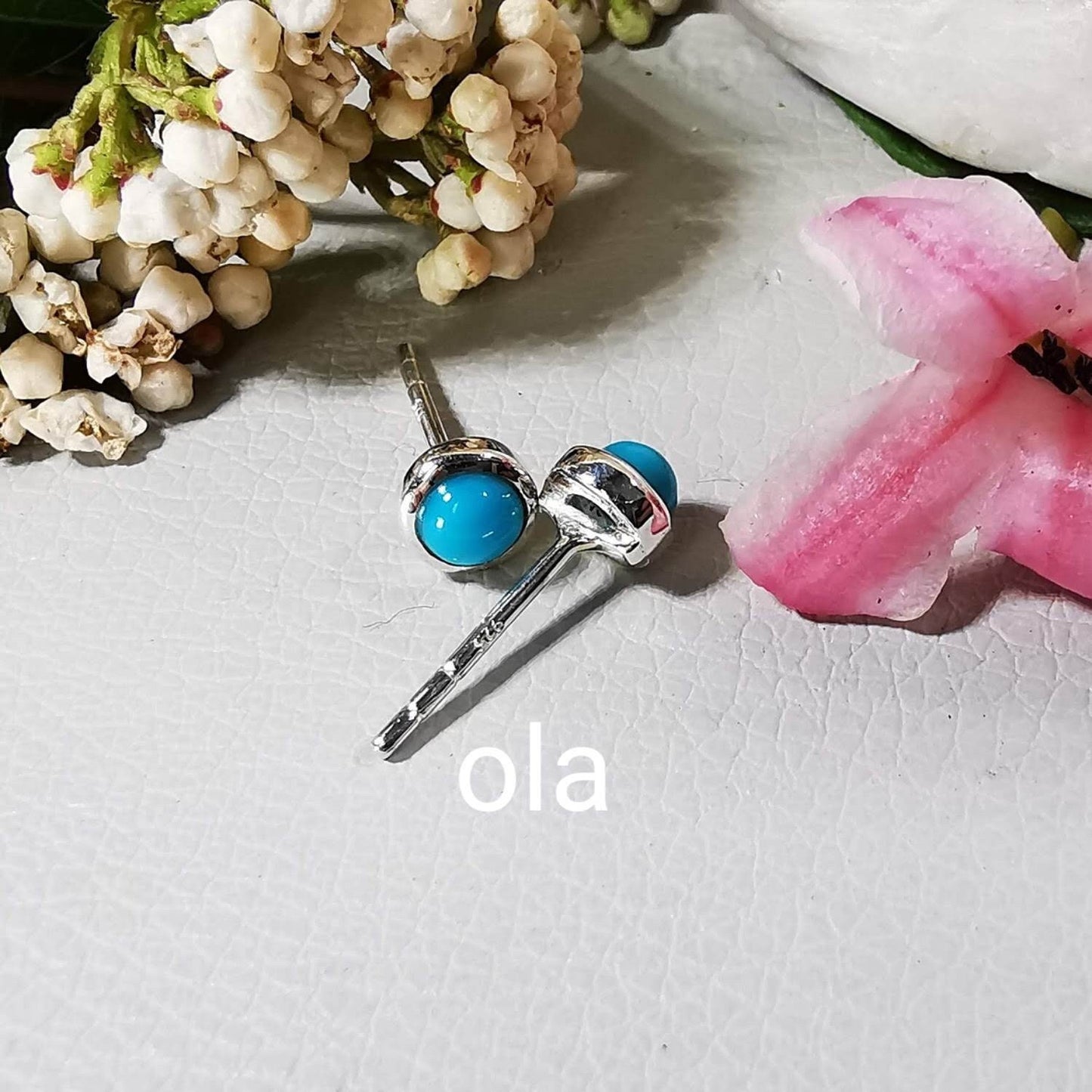 Silberohrstecker mit Türkis