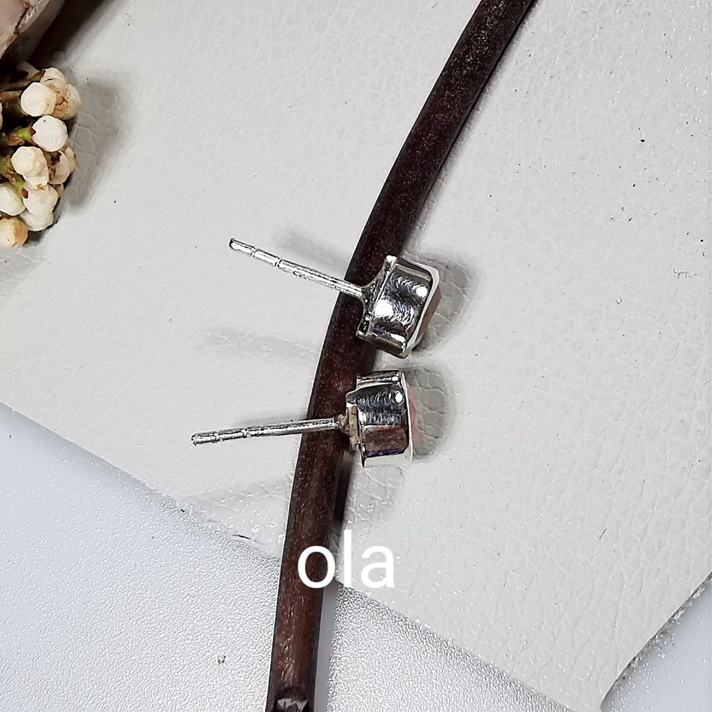 Silberohrstecker mit Rosenquarz