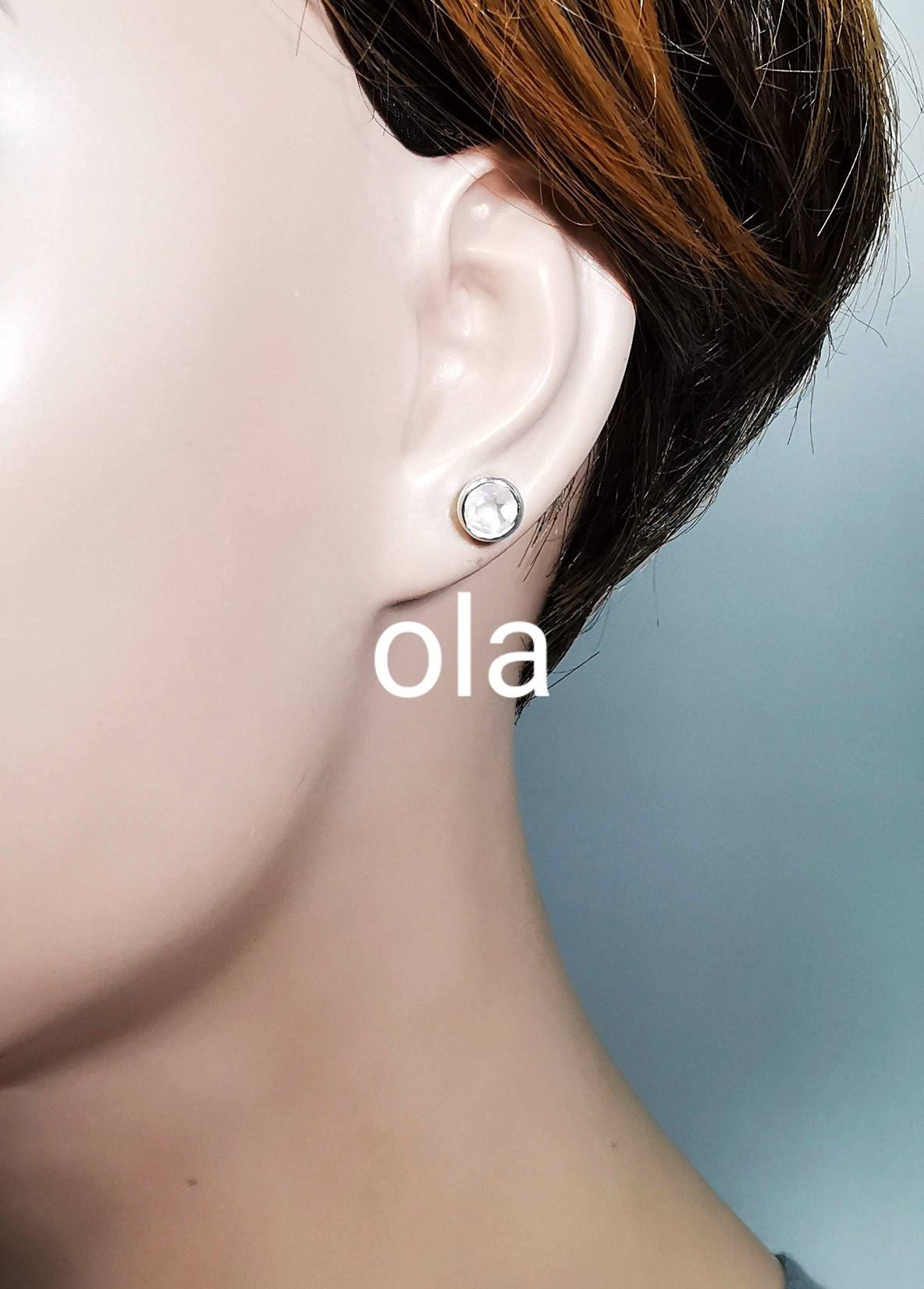 Silberohrstecker mit Rosenquarz