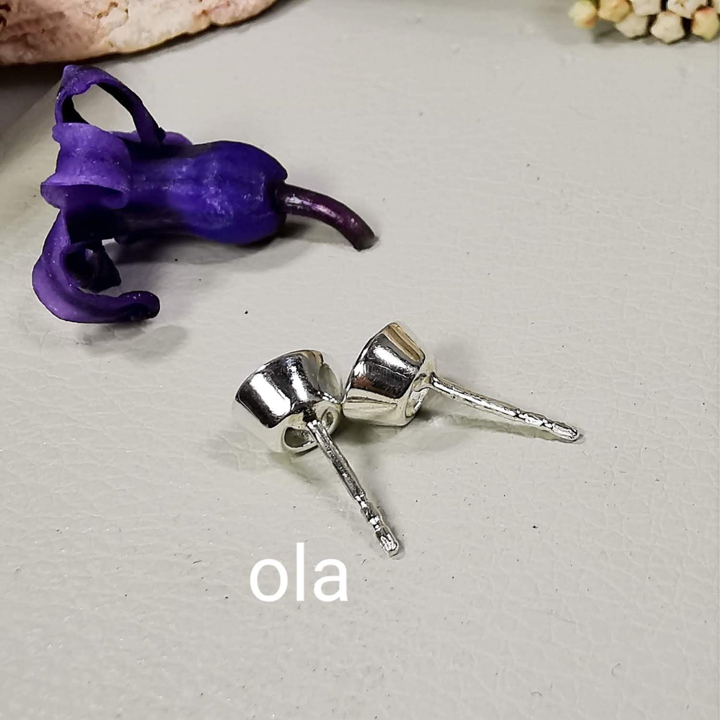 Silberohrstecker mit Aquamarin