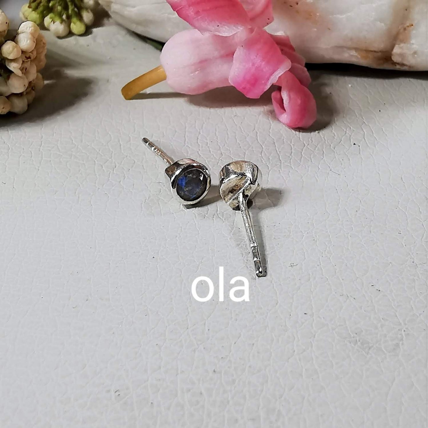 Silberohrstecker mit Labradorit