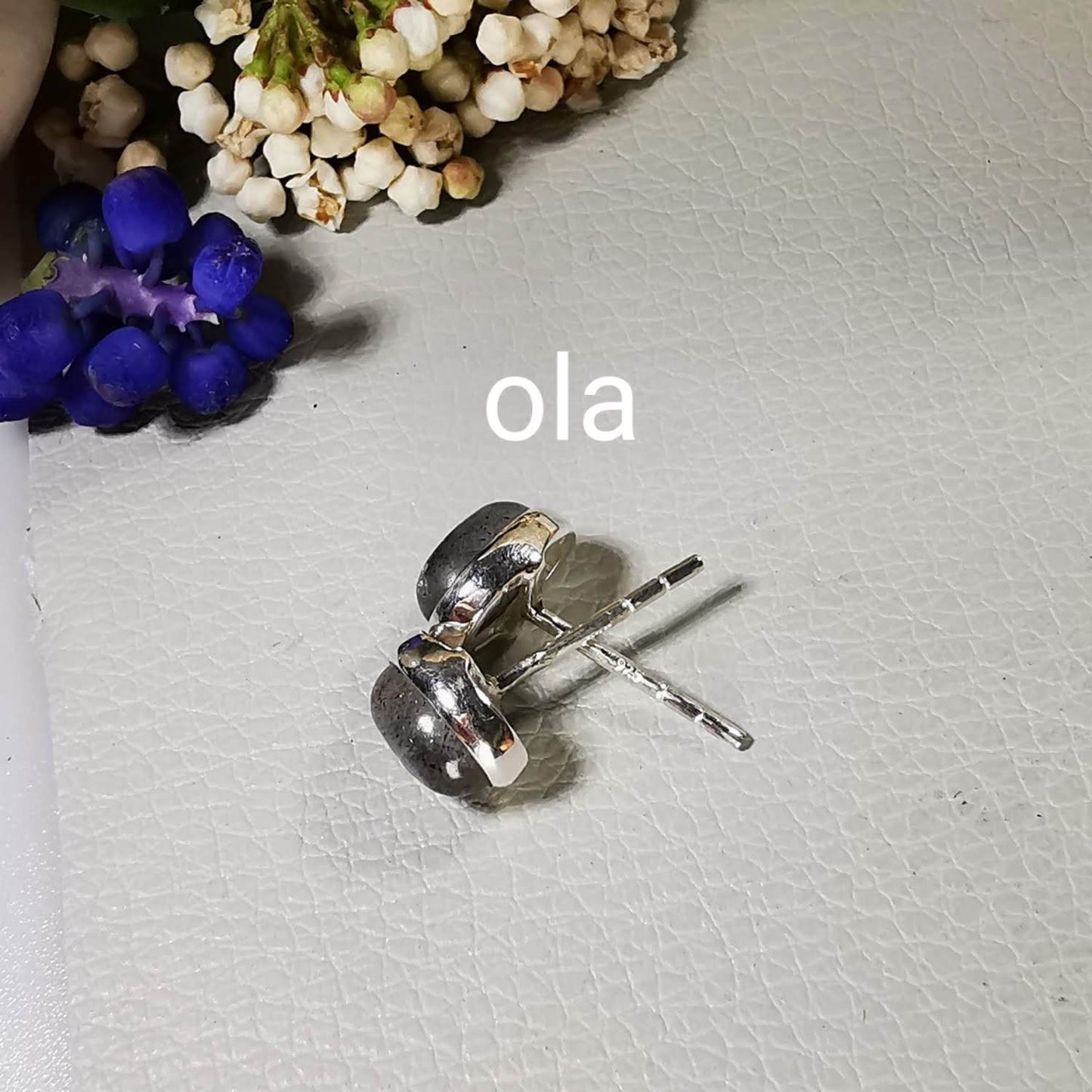 Silberohrstecker mit Labradorit