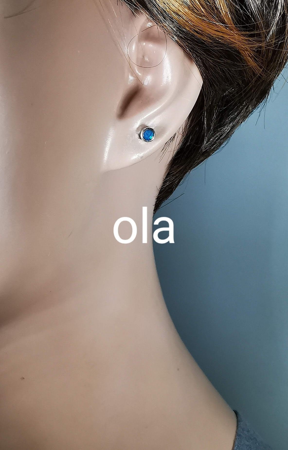 Silberohrstecker mit Opal