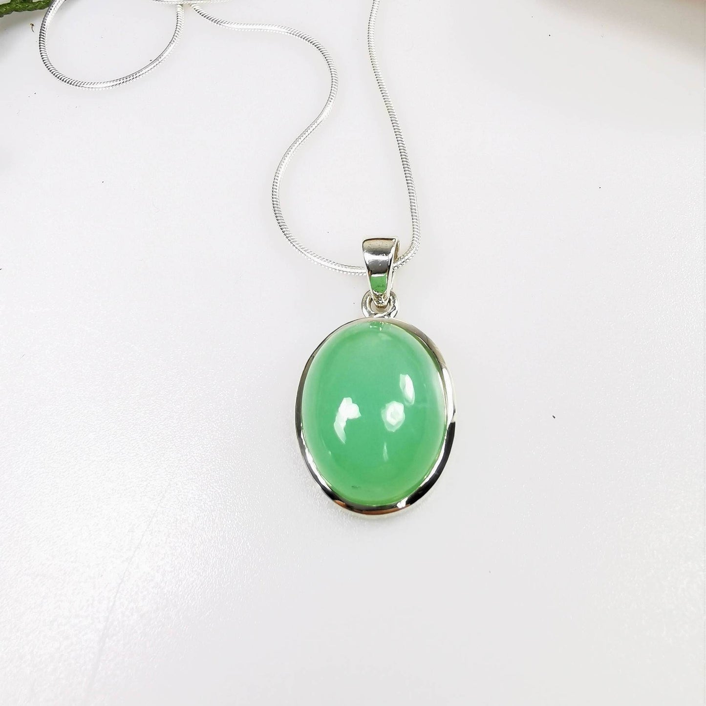 Silberanhänger mit Chrysopras // 1,0