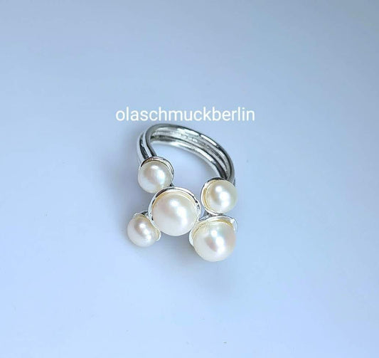 Silberring mit Süßwasserperlen