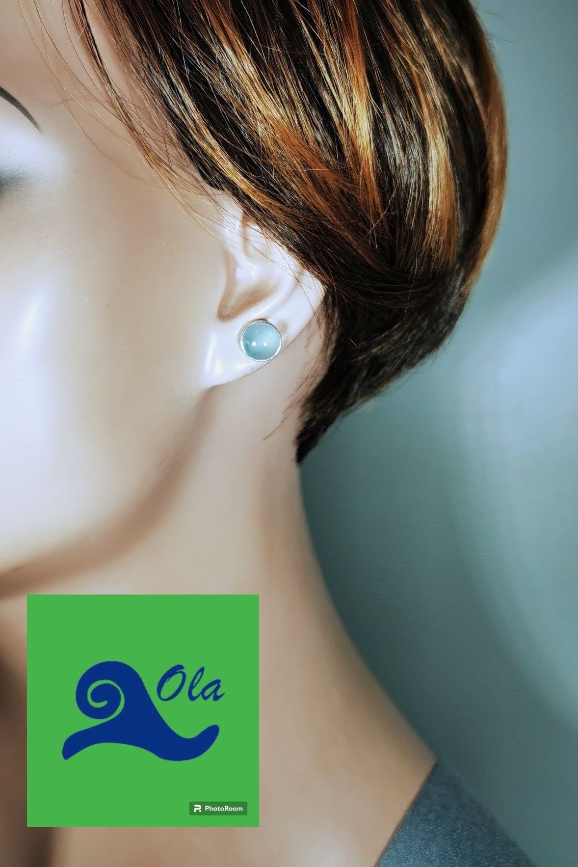 Chalcedon Ohrstecker in Silber gefasst