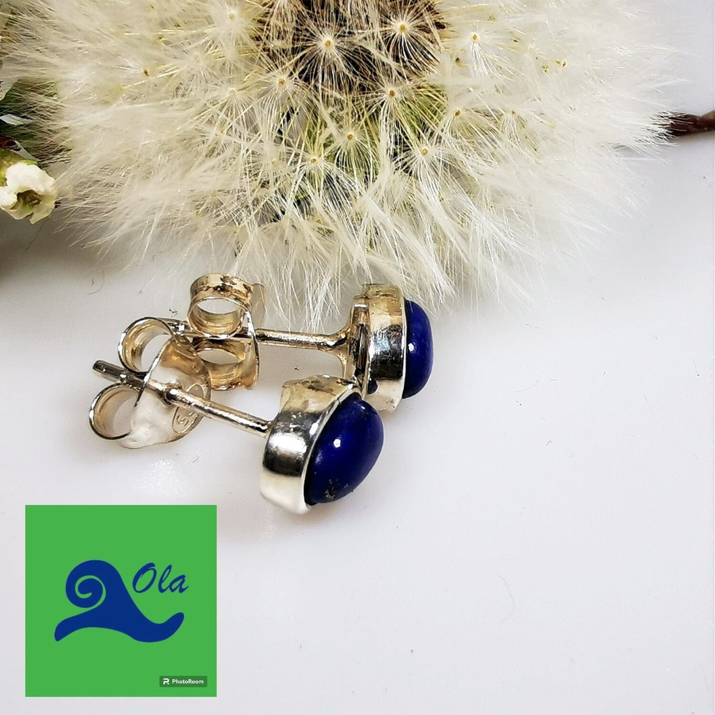 Ovale Ohrstecker Lapislazuli