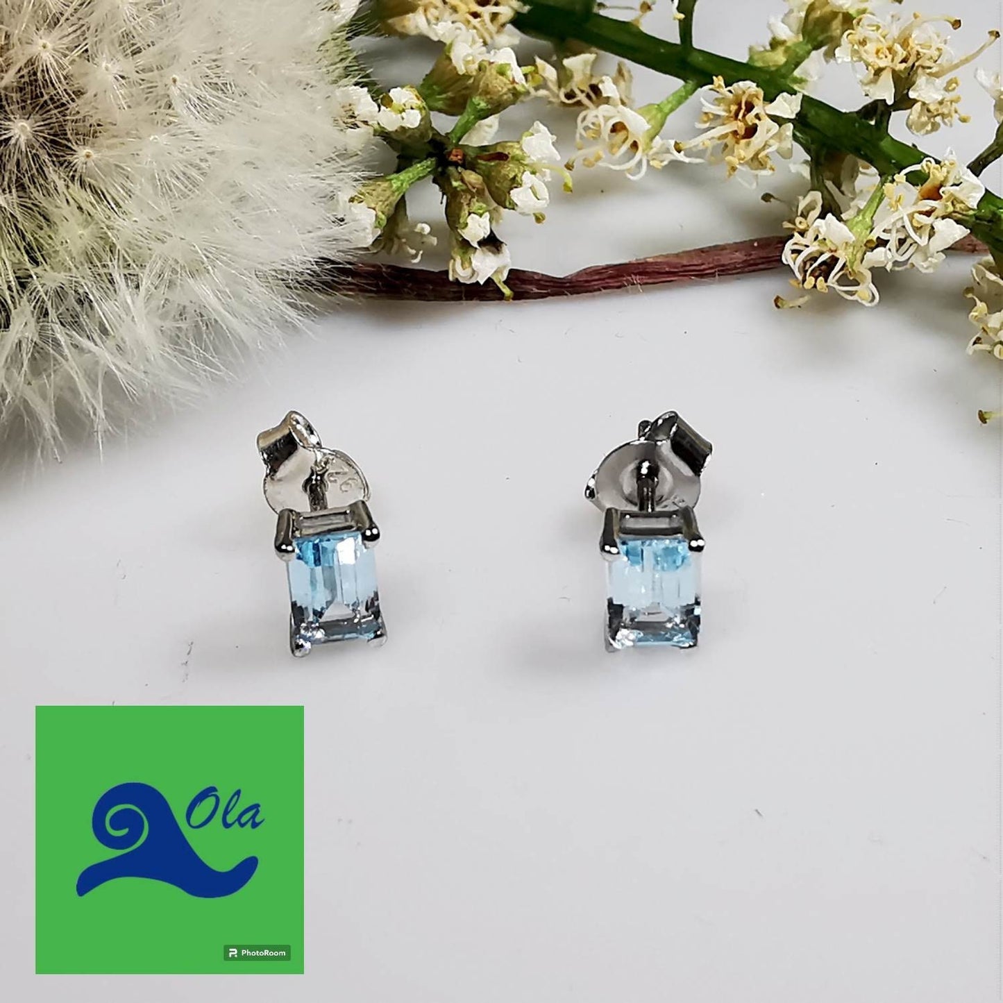 Topas Ohrstecker in Silber gefasst