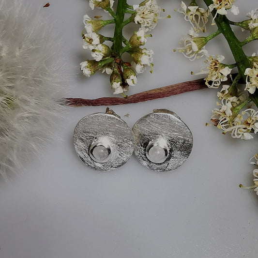 Silberohrstecker mit Mondstein