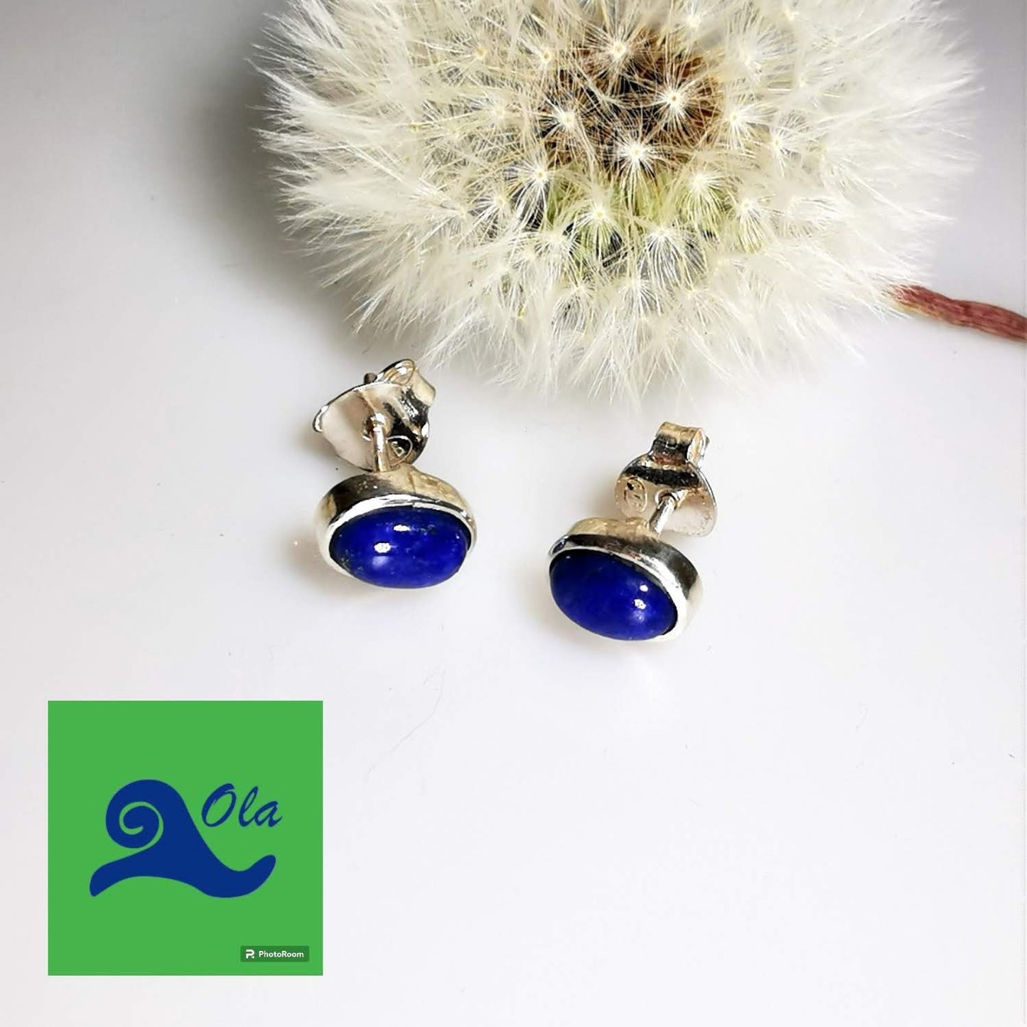 Ovale Ohrstecker Lapislazuli