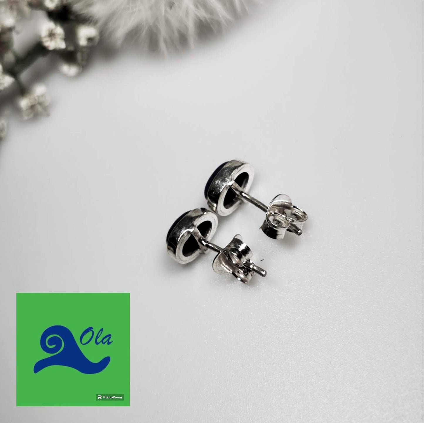 Ovale Ohrstecker Lapislazuli
