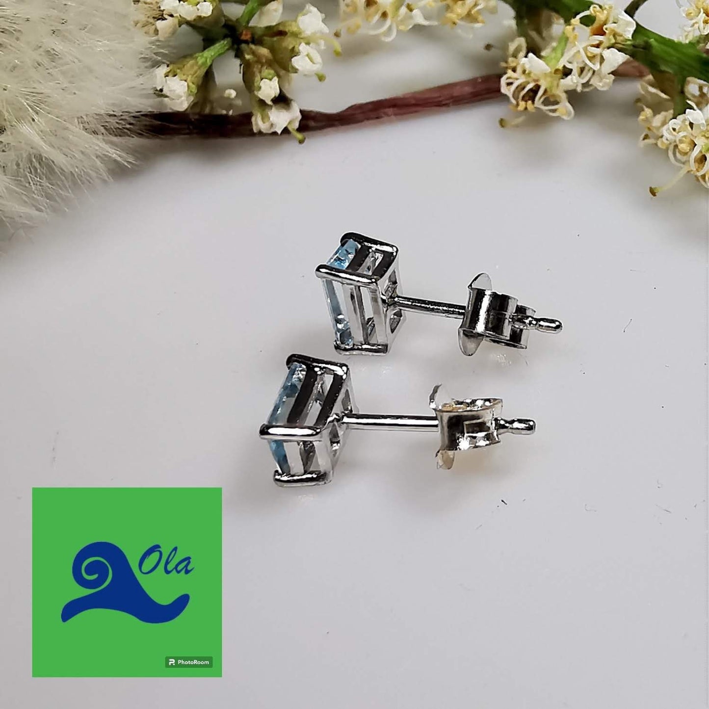 Topas Ohrstecker in Silber gefasst