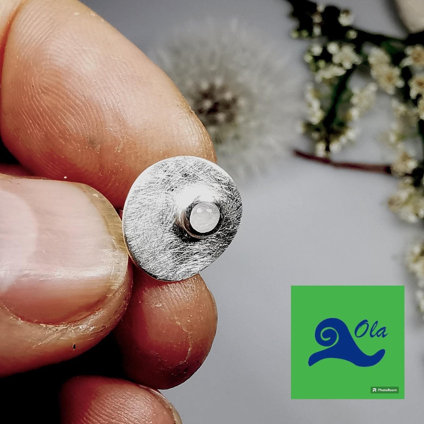 Silberohrstecker mit Mondstein