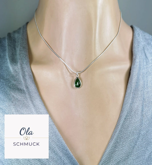 Silber Anhänger mit Chromdiopsid