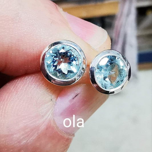 Topas Ohrstecker 925 Silber