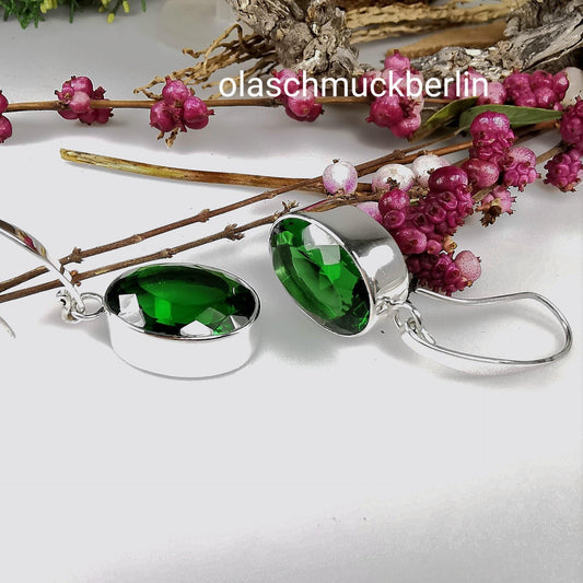 Grüne Obsidian Ohrringe Silber 925