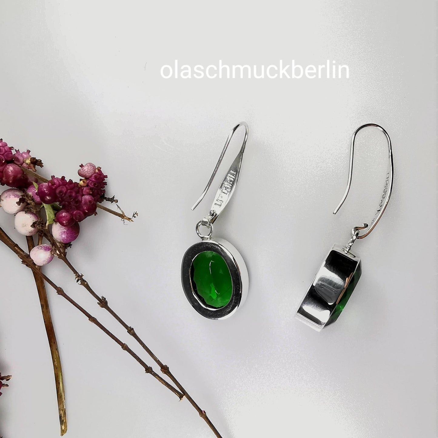 Grüne Obsidian Ohrringe Silber 925