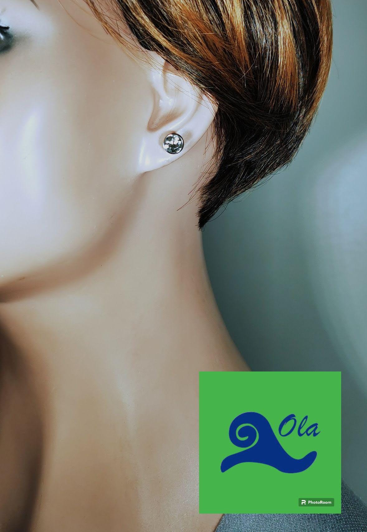 Silber Ohrstecker mit grünem Prasiolith