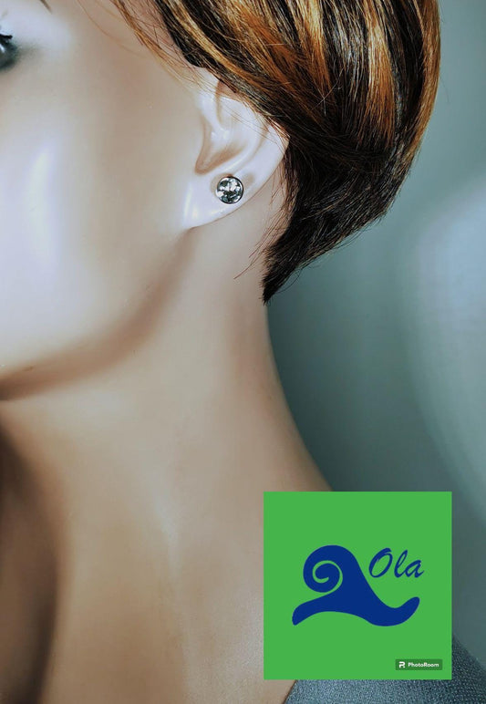 Silber Ohrstecker mit grünem Prasiolith