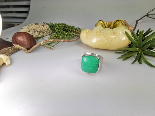 Silber Ring mit Chrysopras