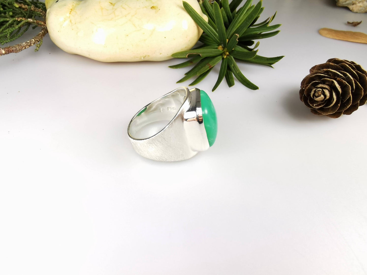 Silber Ring mit Chrysopras
