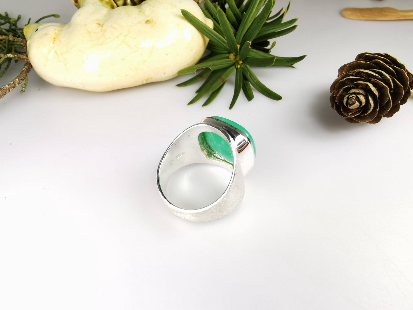 Silber Ring mit Chrysopras