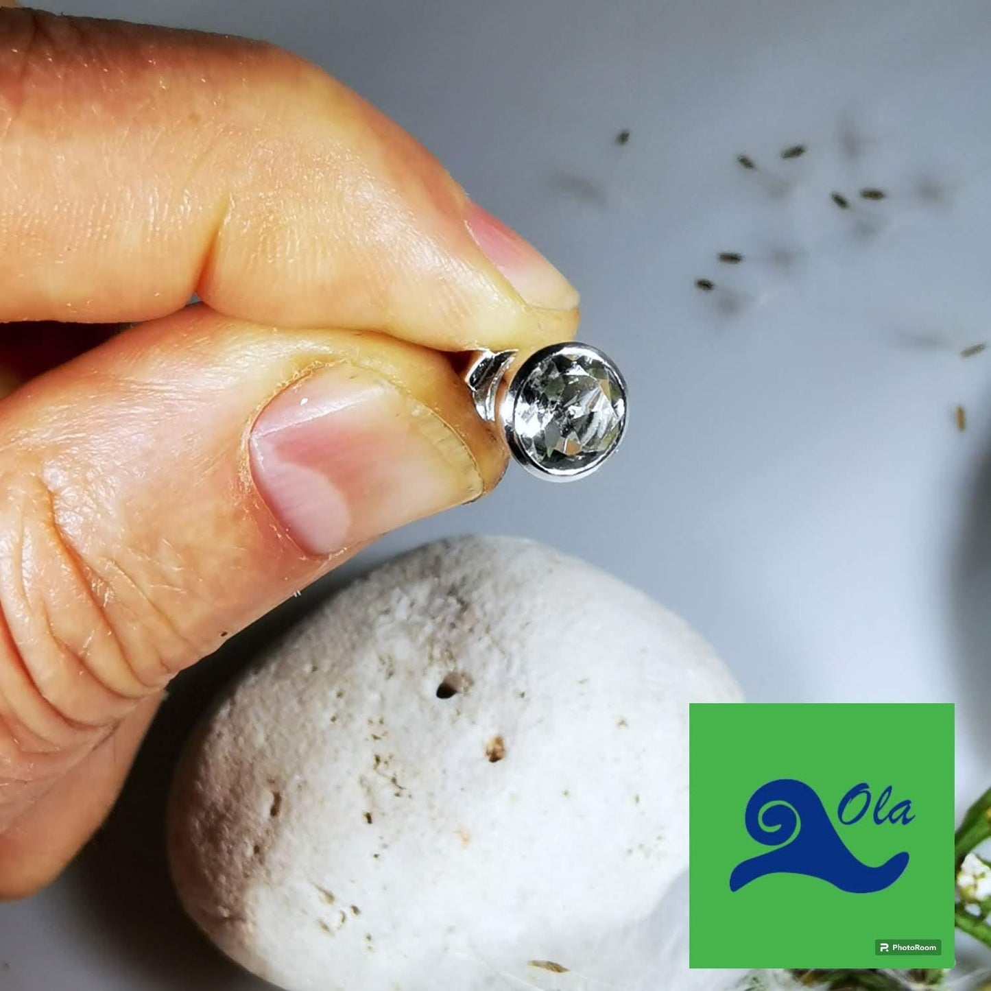 Silber Ohrstecker mit grünem Prasiolith