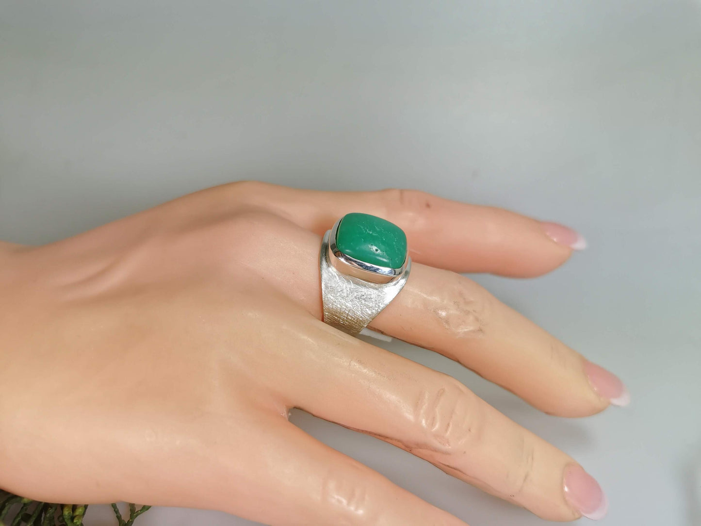 Silber Ring mit Chrysopras