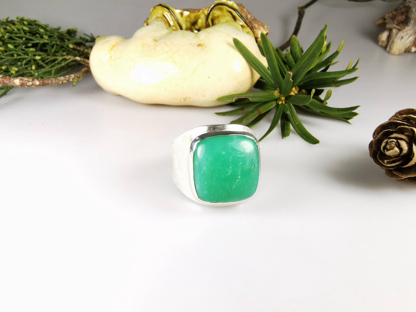 Silber Ring mit Chrysopras