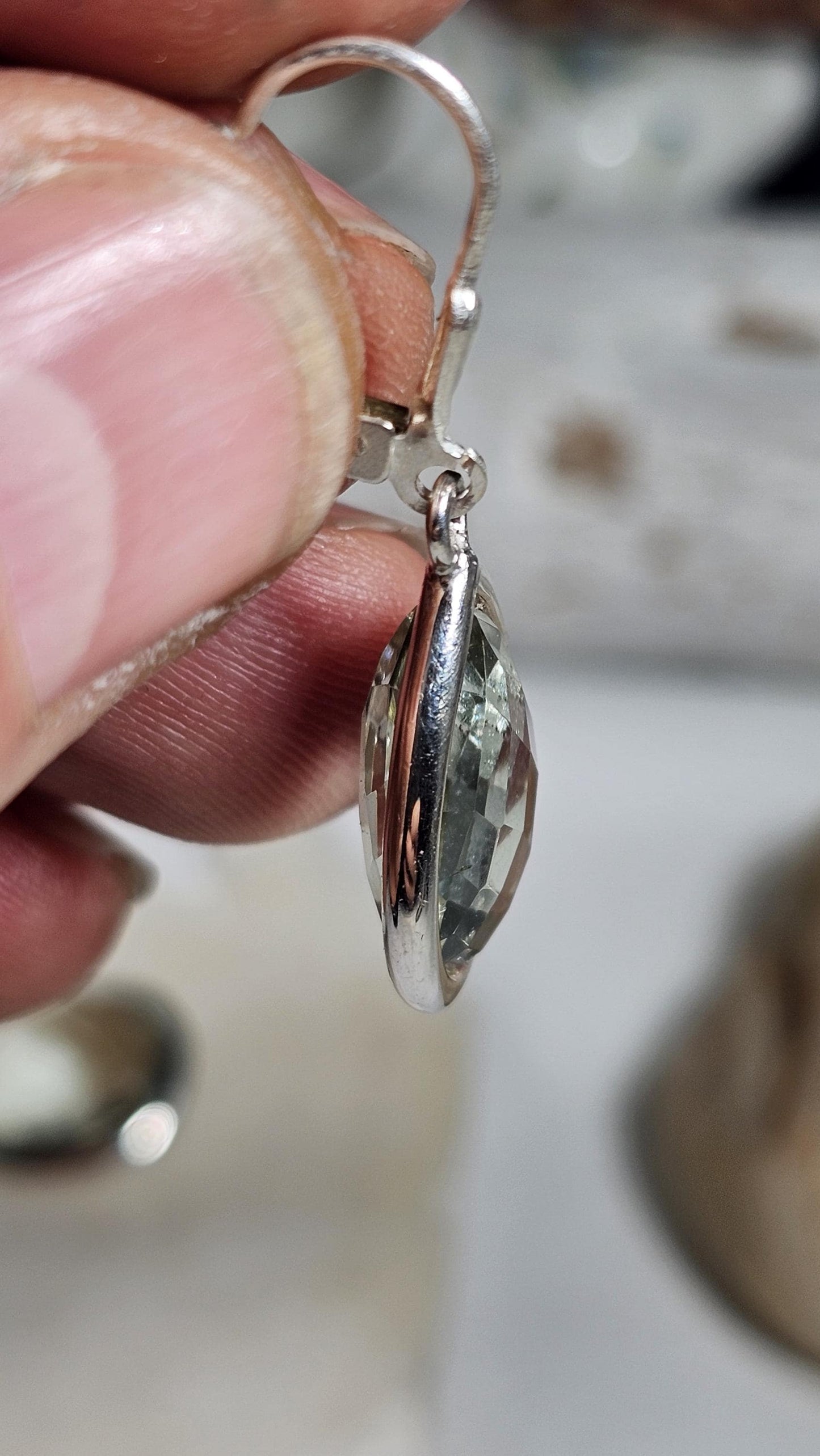 Silberohrringe mit Prasiolith