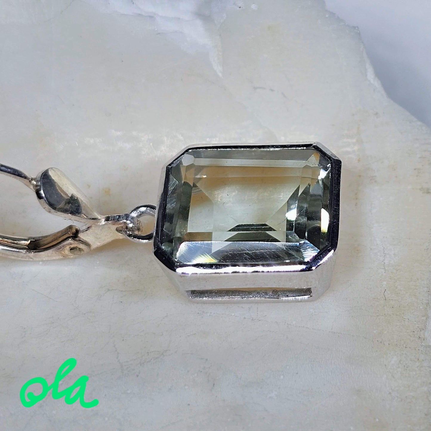 Silberohrringe mit Prasiolith