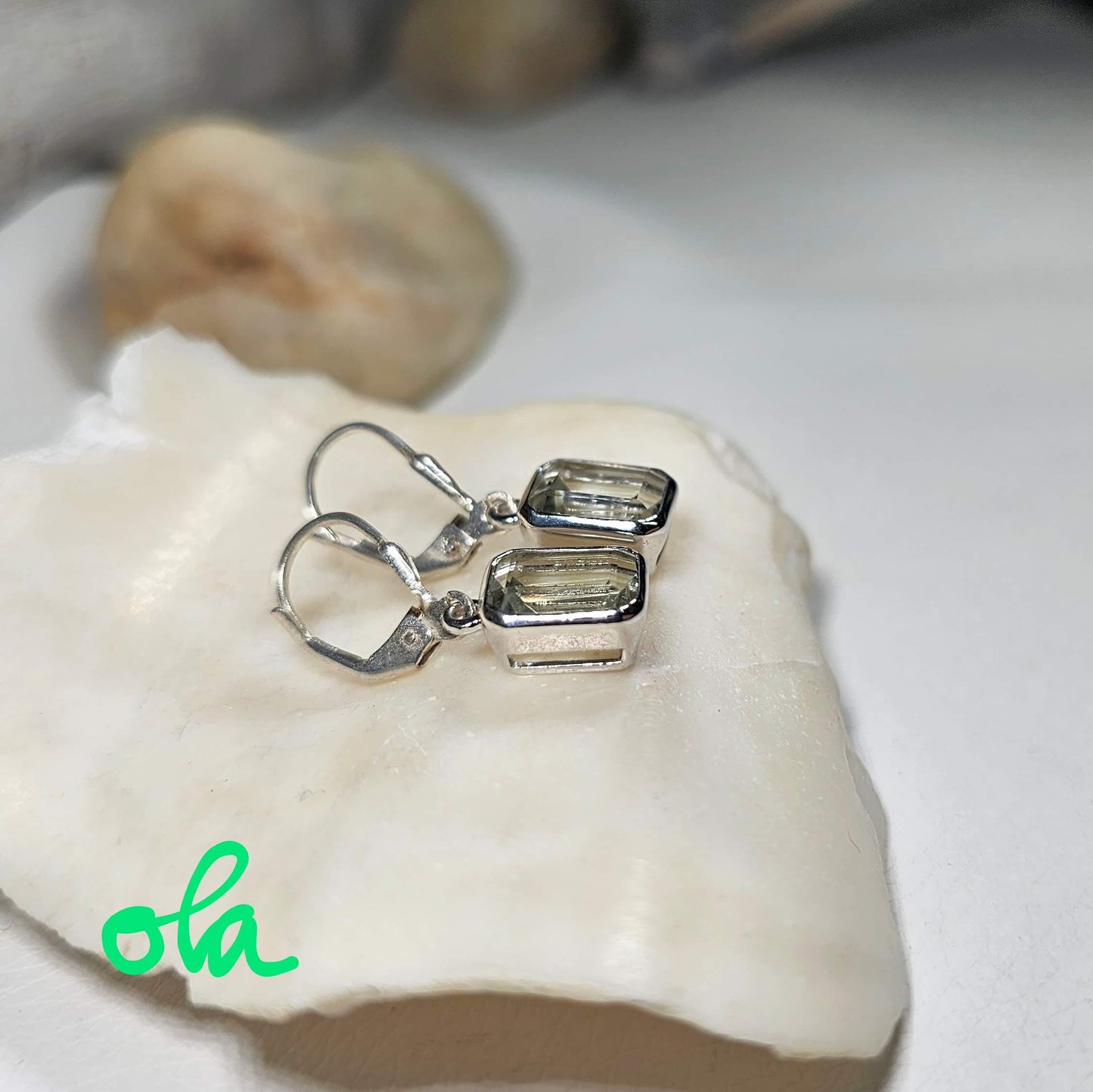 Silberohrringe mit Prasiolith