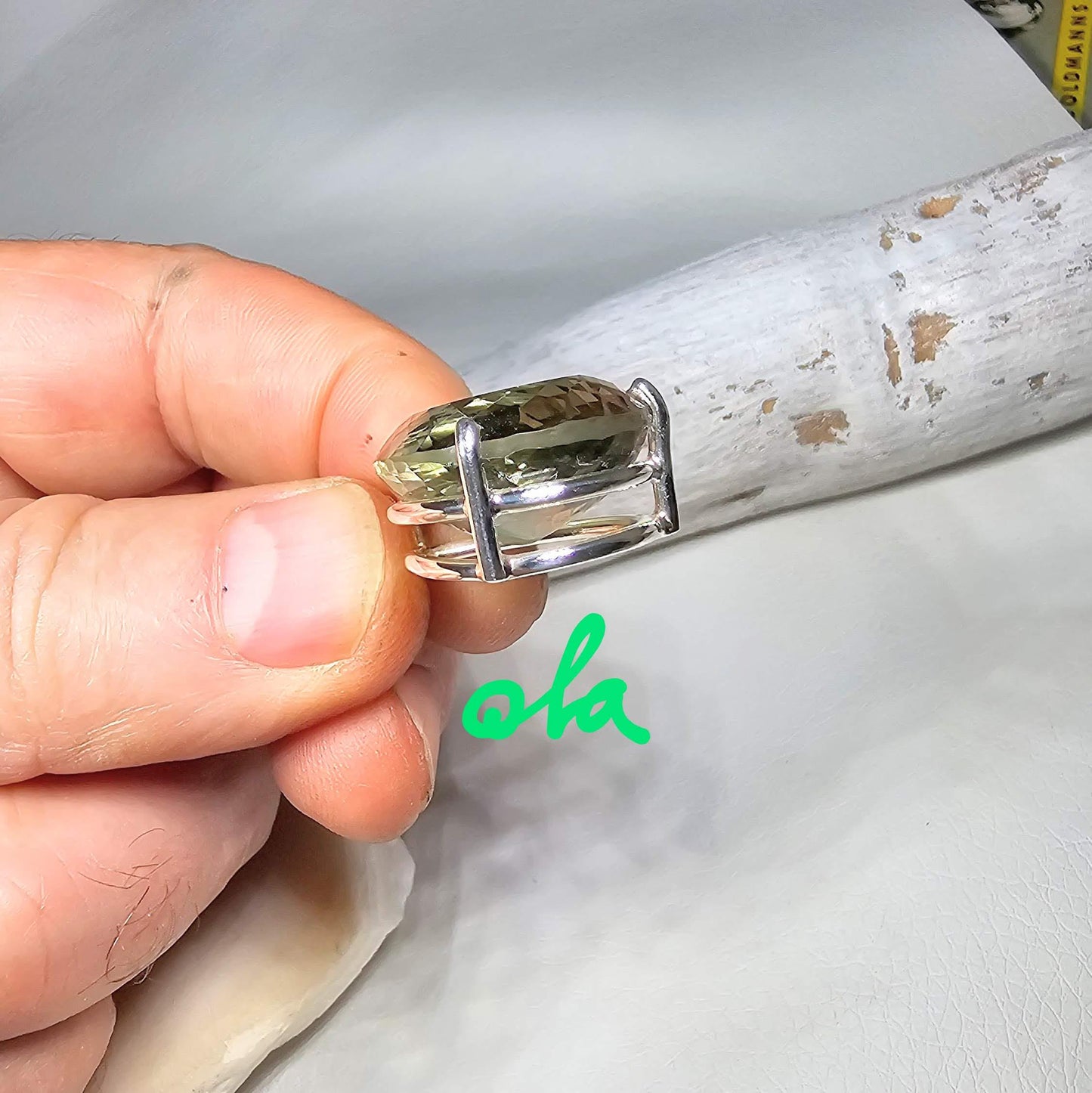 Silber Anhänger mit Prasiolith